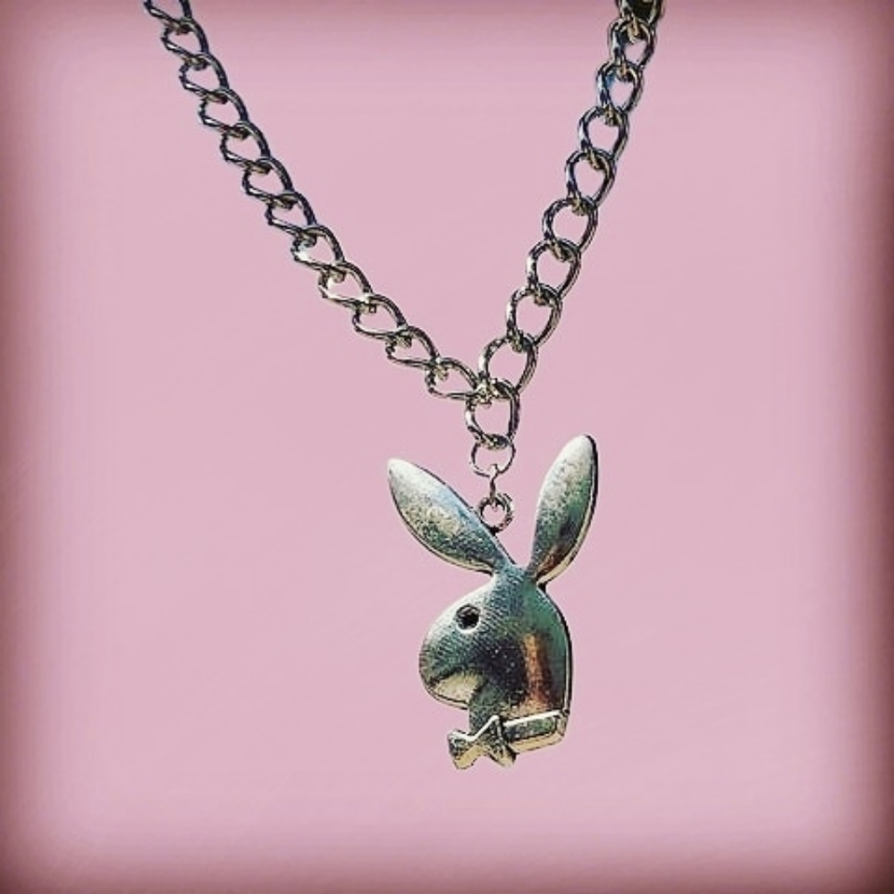 Playboy necklace, playboy bunny charm neckl - Picture 2 of 3
